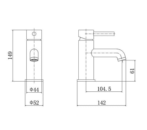 Ottone Mono Basin Mixer Brushed Brass