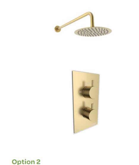 OTTONE Option 2 THERMOSTATIC CONCEALED SHOWER WITH FIXED OVERHEAD DRENCHER