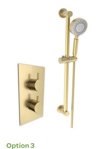 OTTONE Option 3 THERMOSTATIC CONCEALED SHOWER WITH ADJUSTABLE SLIDE RAIL KIT