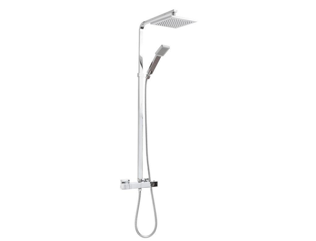Square Thermostatic Shower Rail Kit