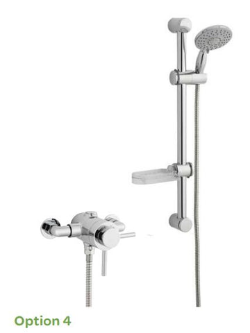 PLAN OPTION 4 THERMOSTATIC EXPOSED SHOWER WITH ADJUSTABLE SLIDE RAIL KIT
