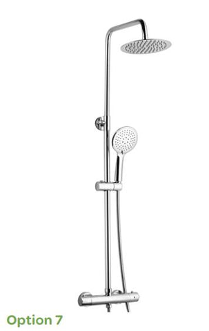 PLAN OPTION 7 THERMOSTATIC BAR SHOWER WITH OVERHEAD DRENCHER AND SLIDING HANDSET