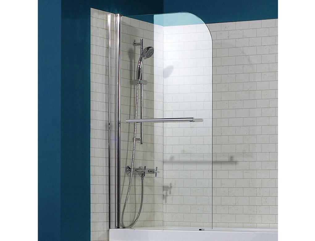 Radius Shaped Showerbath Screen inc. Towel Rail