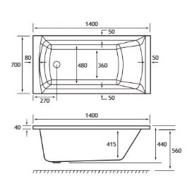 Eastbrook Rockall Bath Tub