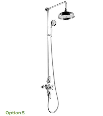 VIKTORY OPTION 5 THERMOSTATIC SHOWER WITH OVERHEAD DRENCHER AND SLIDE RAIL KIT