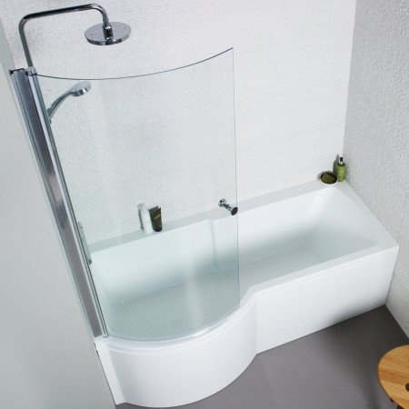 Adapt P-Shaped Shower Bath 1500 X 850mm Left Hand