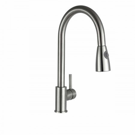Pull Out Kitchen Sink Mixer Tap in Brushed Steel