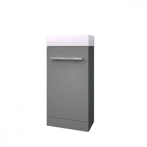 Purity 410mm Cloakroom Unit & Basin - Storm Grey Gloss