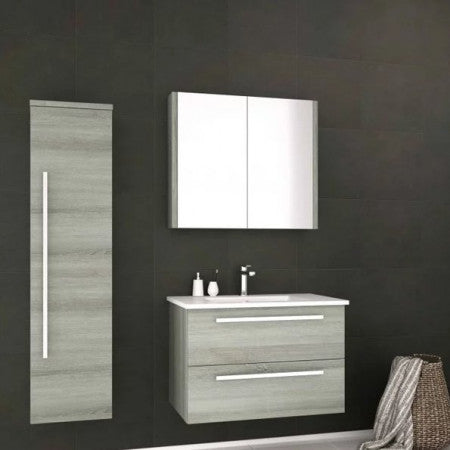 Purity 650mm Height Mirror Cabinet - Grey Ash