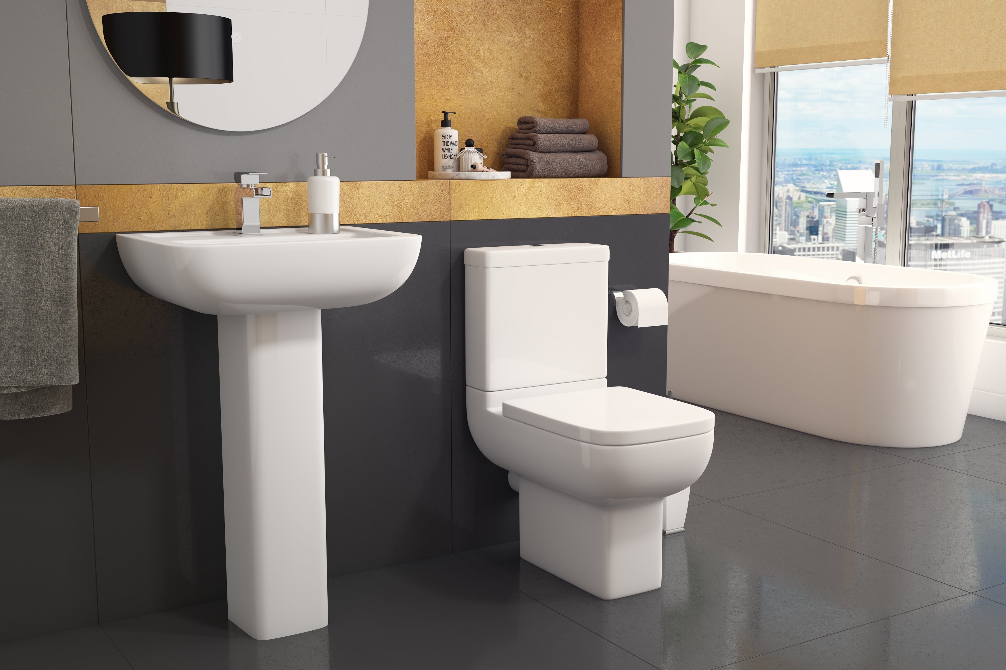 Options 600 Close to Wall Toilet Pan & Cistern