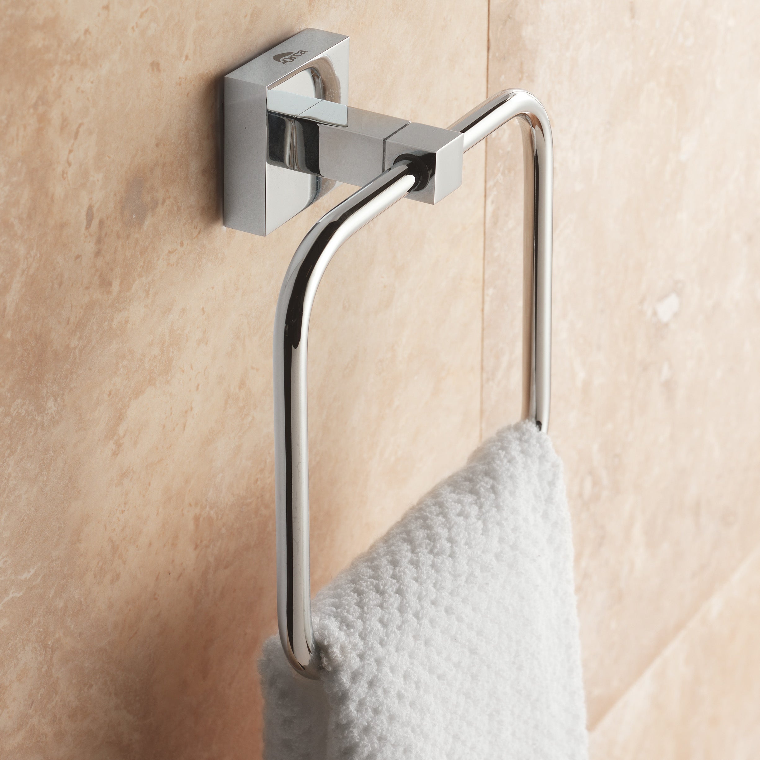 Square Towel Ring in Chrome