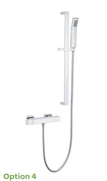 PURE OPTION 4 THERMOSTATIC BAR SHOWER WITH SLIDE RAIL KIT