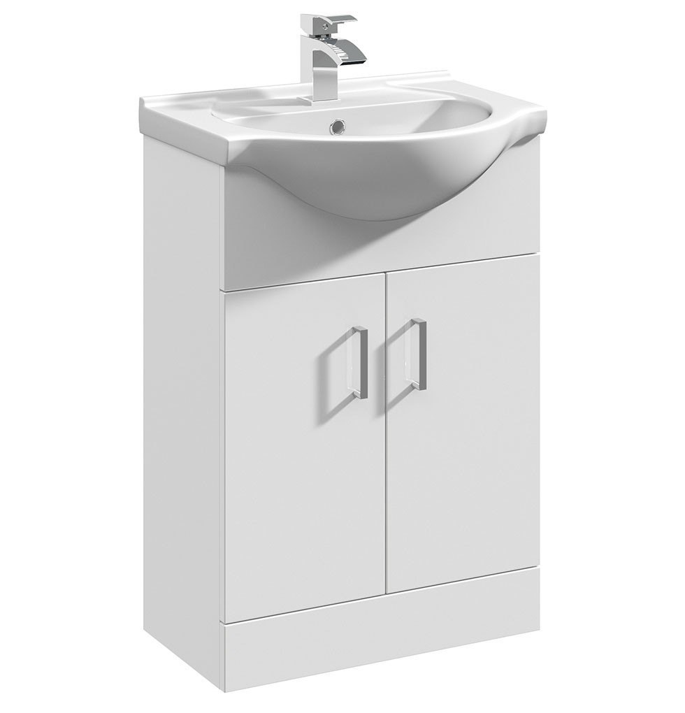 550mm White Gloss Bathroom Vanity Unit