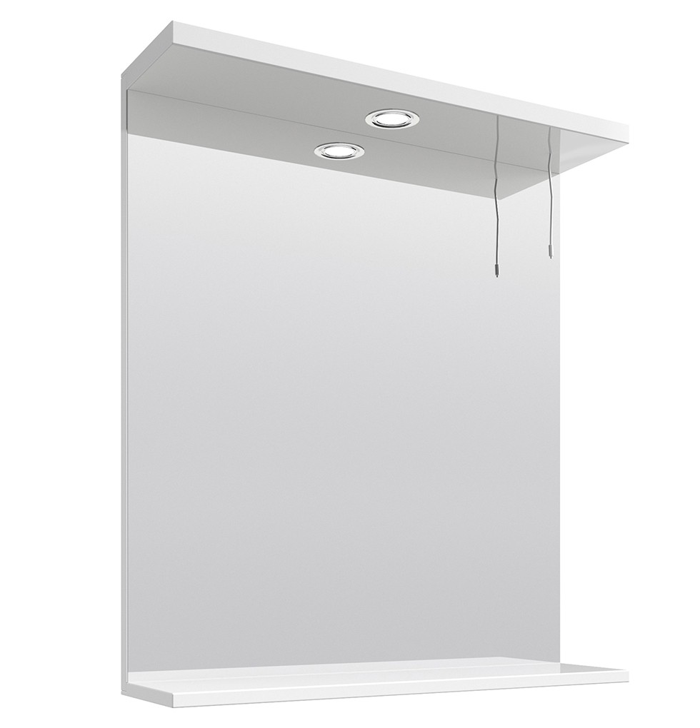 650mm Bathroom Mirror With Cornice & Halogen Light