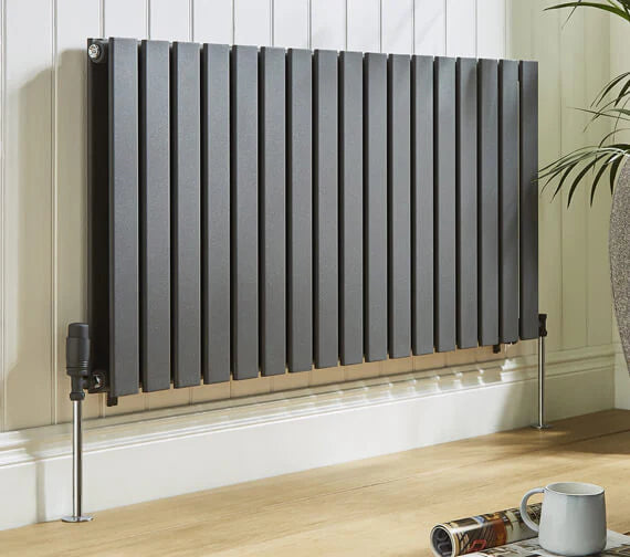 Kartell UK Boston Horizontal Single Panel Anthracite Radiator 600mm High