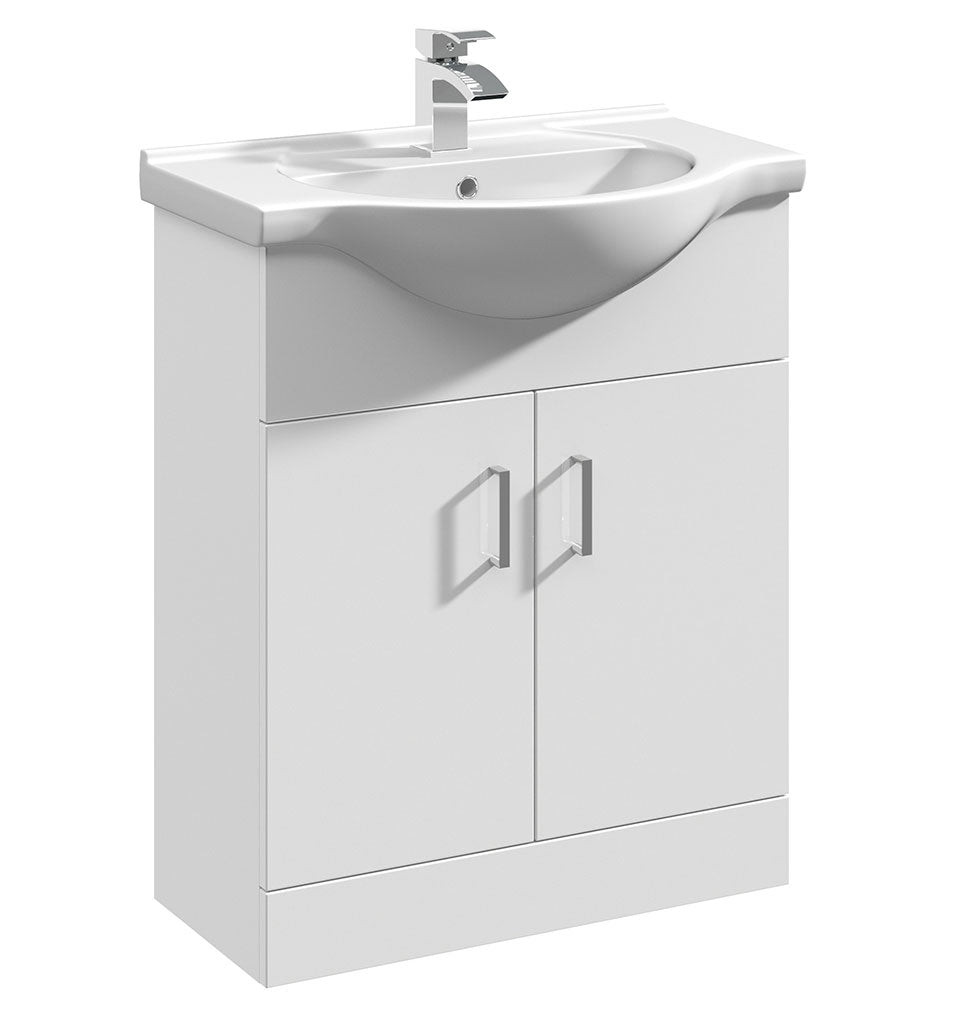 650mm White Gloss Bathroom Vanity Unit