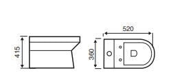 BIJOUX CLOSE TO WALL C/C WC PAN