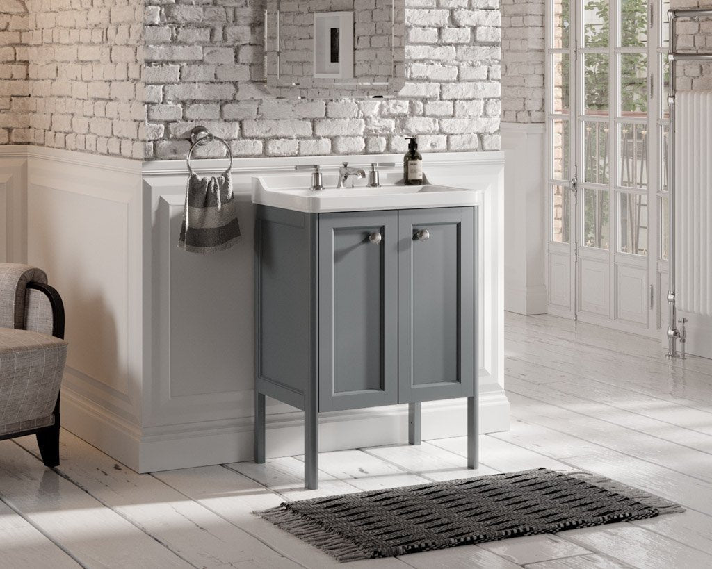 60X45CM Basin Two Door Floor Standing Unit