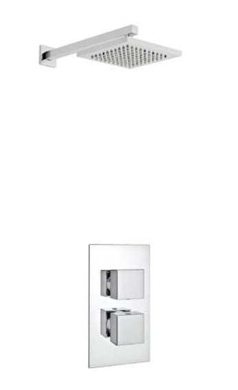 PURE OPTION 2 THERMOSTATIC CONCEALED SHOWER WITH FIXED OVERHEAD DRENCHER