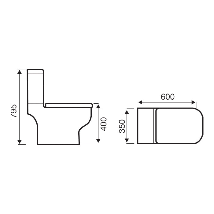 Options 600 Close to Wall Toilet Pan & Cistern