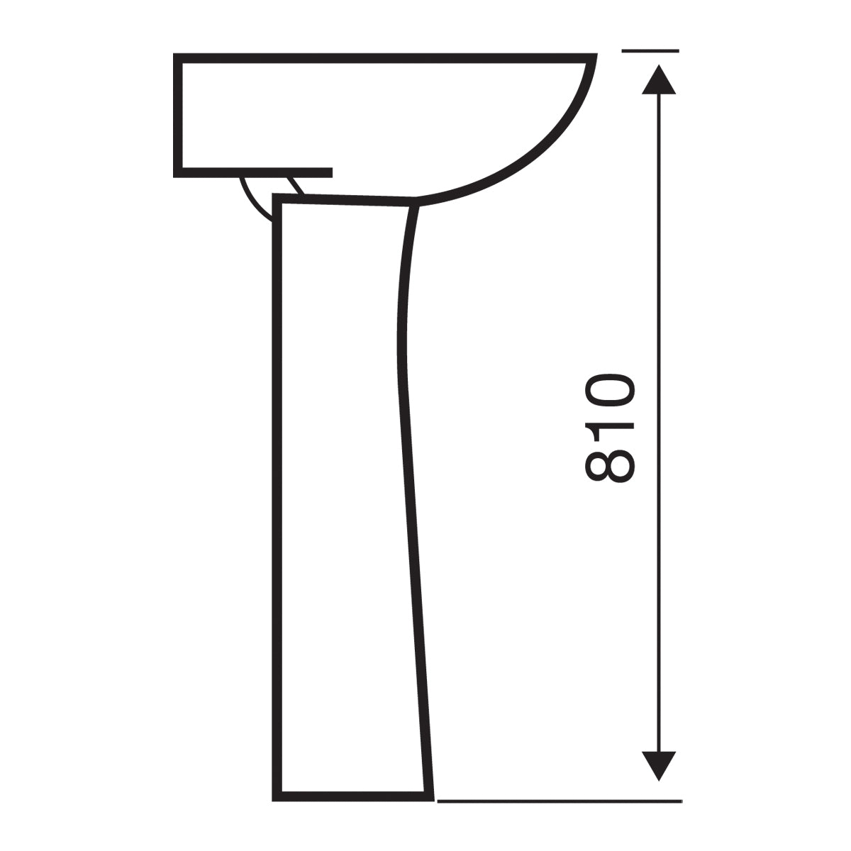 Revue Curved 1 Tap Hole Basin