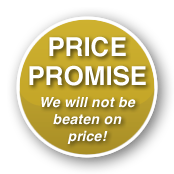 Price Promise - We will not be beaten on price!